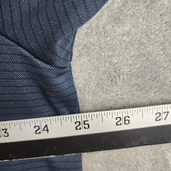 Mens Navy Blue Perry Ellis Portfolio Polo Shirt Short Sleeve Ribbed Knit Size XL - Picture 9 of 11